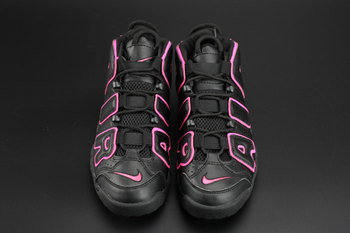 nike air more uptempo gs “hyper pink” black/ pink womens 415082-003