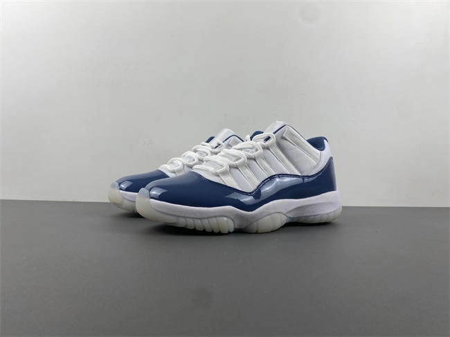 Sporty Air Jordan 11 White navy blue FV5104- 4090
