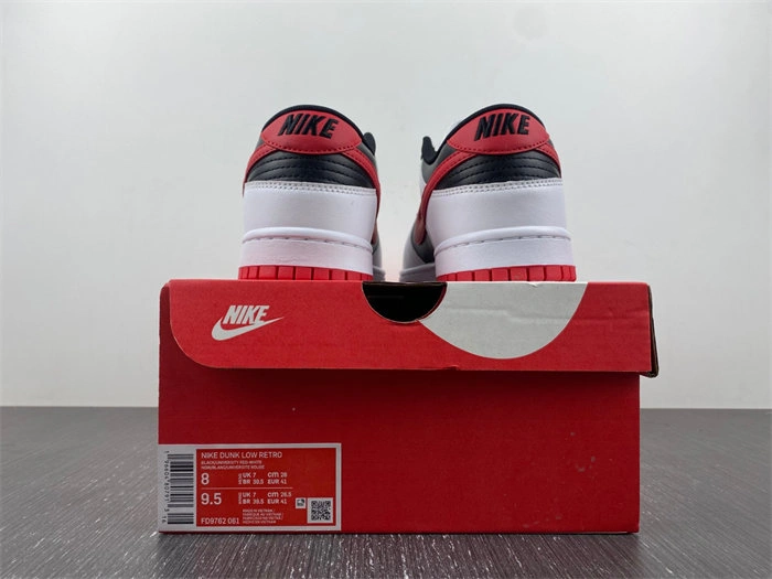 Nike Dunk Low Retro White Black University Red FD9762- SmoothTexture 4638