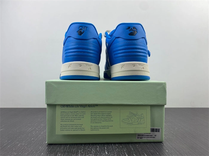 FastDry OFF-WHITE Out Of Office OOO Low Tops White Blue OMIA189F22LEA 3114